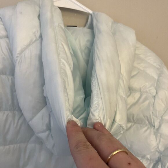 Swiss Tech Baby Blue Puffer Coat Jacket Small 4-6 Womens Packable Mid-Length - Picture 14 of 15